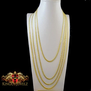 MEN LADIES 10K YELLOW GOLD MIAMI CUBAN CURB LINK CHAIN NECKLACE 3 MM 16~24 INCH - Picture 1 of 28