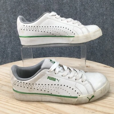 Puma Zapatos Mujer 6.5 Tenis Tenis Cuero Blanco Con Cordones Punta Redonda Parte Superior Baja Foto 1 de 4