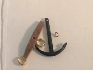Schiffsmodell Beschläge Teile schwarz Metall 20 mm x 20 mm Anker mit Lager & Ring - Bild 1 von 1
