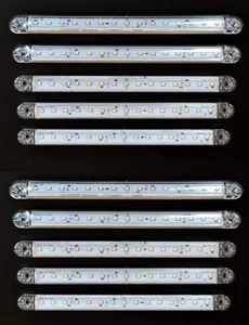 10 Pack 12V-24V Long White LED Position Lights for all HGVs Bus Camper Caravan - Picture 1 of 6
