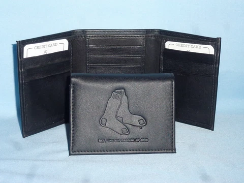 BOSTON RED SOX   Leather TriFold Wallet    NEW    black 3  m3 Cover