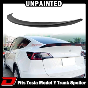 24 Matte Black Fit For Tesla Model Y 5DR SUV A Style Rear Trunk Spoiler ABS - Picture 1 of 8