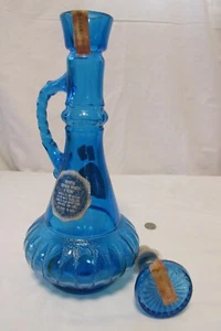 1973 Vintage Cerulean Blue Jim Beam Decanter/Genie Bottle with Starflower Top - Picture 1 of 10