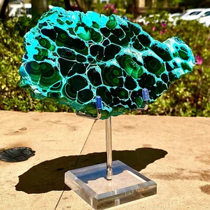 1.63LB Natural polyophthalmic Silicon malachite crystal gloss mineral specimen - Picture 1 of 12