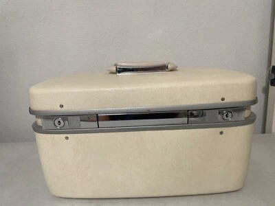 复古新秀丽土星硬壳火车化妆品梳妆盒随身行李箱 — 第 1/4 张图片