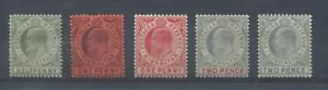 Gibraltar KEVII 1904-10 1/2d various values to 2d mint o.g. hinged - Foto 1 di 1