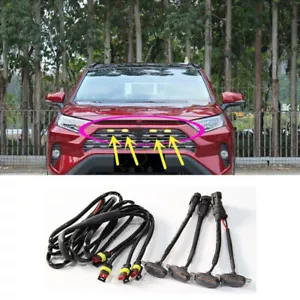 Kit de luces marcador LED estilo parrilla delantera estilo Raptor de humo para Toyota RAV4 2019-2024 - Imagen 1 de 2