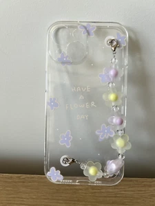 Étui iPhone 15, iPhone 15 Pro, iPhone 15 Pro Max avec poignée fleurs - Photo 1 sur 3