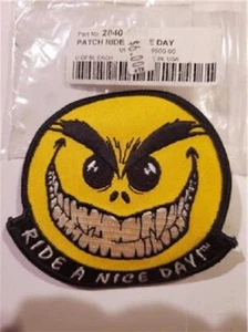 Have A Nice Day Smiley Face Iron On Patch For Biker Harley Vest - Picture 1 of 1