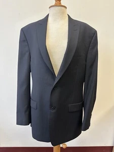 Calvin Klein Mens 42R Navy Blue 100% Wool Blazer Suit Jacket Sport Coat - Picture 1 of 9
