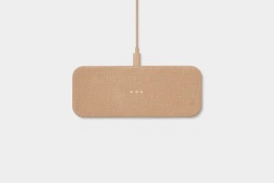 Dual Wireless Charging Pad (Qi): Courant Catch:2 Essentials Belgian Linen, NIB - Image 1 of 4