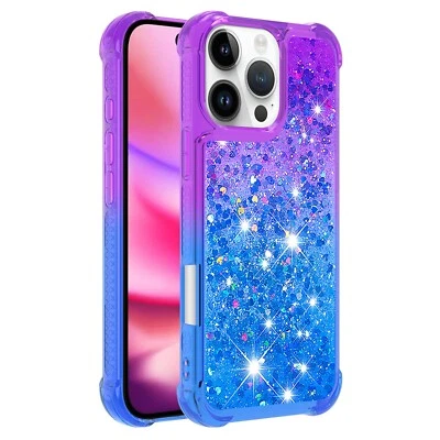 Funda de teléfono TPU líquida a prueba de golpes de arena movediza para iPhone 16 Pro Max 14 Pro Max Foto 1 de 4