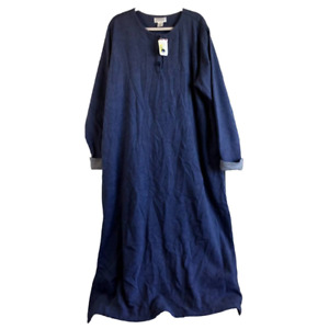 Cabernet Women's XL Blue Maxi Sleepwear Button Sides details NEW