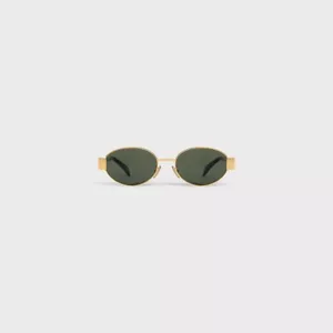 CELINE WOMEN Gold/Green TRIOMPHE metal 01 Sunglasses CL40235U - Picture 1 of 3