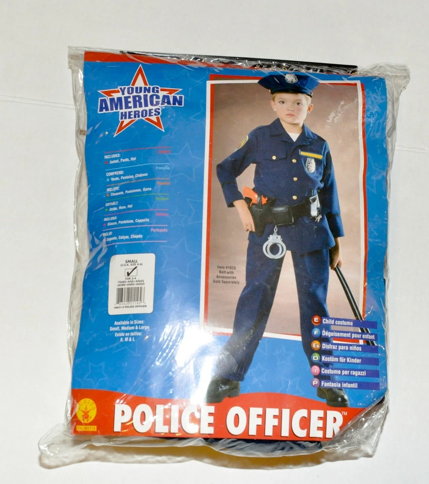 Police Officer Costume Size Small Age 3-4  3pc Set   New - Photo 1/1
