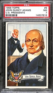 1956 Topps U.S. Presidents Card #9 John Quincy Adams PSA 7 NM 8133 - Picture 1 of 4