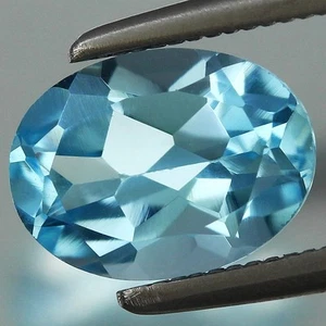 8.1x6mm Oval Natural 1.5ct t.w Sky Blue Topaz Gemstone Brazil - Picture 1 of 4
