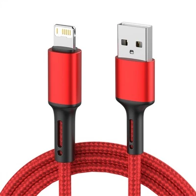 Сверхпрочный кабель зарядного устройства USB 2 М 3 М для быстрой зарядки iPhone 11 12 13 14 Pro 7 8 6 - Изображение 1 из 4