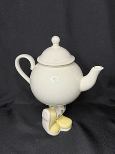 Carlton Ware Walking Ware Teapot – Yellow Legs, White Body - Picture 1 of 5
