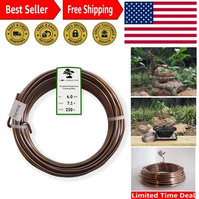 Alambre de entrenamiento de bonsái de aluminio anodizado de 4,0 mm 250 g rollo grande 23 pies - Elige... Foto 1 de 4