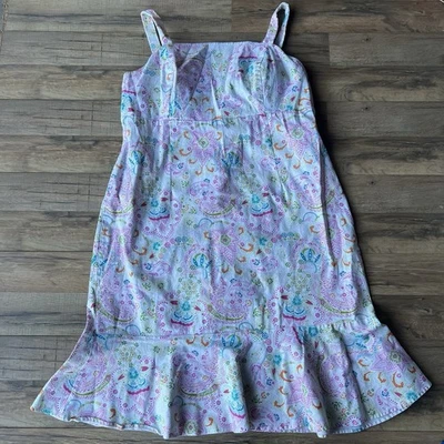 Y2K Karin Stevens Dress Pink Sundress Paisley Sz 18W Empire Short Dress - Image 1 of 4