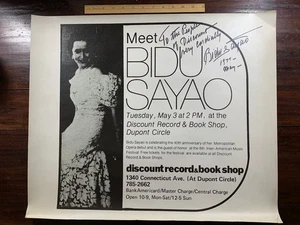 BIDU SAYAO : BEL CANTO STELLA DELL'OPERA METROPOLITANA 1937-52 RARO POSTER 24x20" firmato - Foto 1 di 6