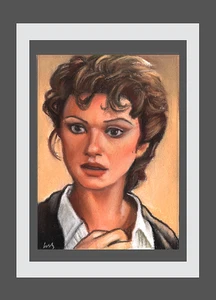 The Mummy Evelyn Rachel Weisz original pastel sketch card ACEO - Picture 1 of 1