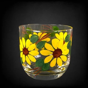 1 Vernonware Brown Eyed Susan Lowball Juice Glass Metlox Montecito 1940s 50s - Picture 1 of 9