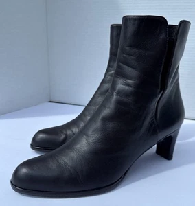STUART WEITZMAN Dark Brown Leather Heeled Ankle Boots 9M - Picture 1 of 8