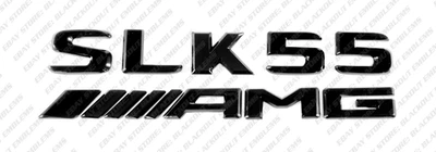 Emblemas pretos porta-malas emblemas logotipos letras novas para Mercedes-Benz SLK55 AMG R171 - Imagem 1 de 4