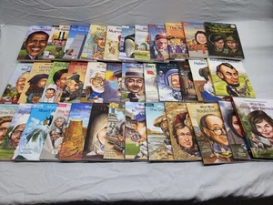 Lot of 36 Who Was-Is-Where-What HQ Biography History Children's Chapter Books - Picture 1 of 19