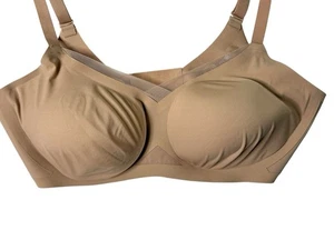 Reggiseno incrociato Honey Love marrone beige imbottiture rimovibili senza fili XL 38 D/DD comfort - Foto 1 di 8