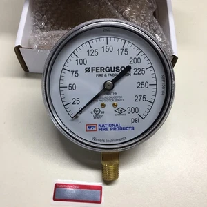 "MANÓMETRO 3-1/2"" Ferguson Fire & Fabrication aire/agua 0-300 PSI nuevo" - Imagen 1 de 8
