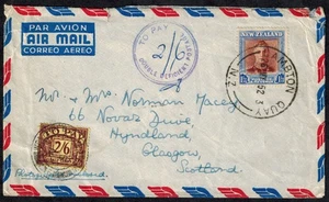 United Kingdom 1952 Due Cover w/ New Zealand 1/3 & SG D34 2/6 RARE - Picture 1 of 1