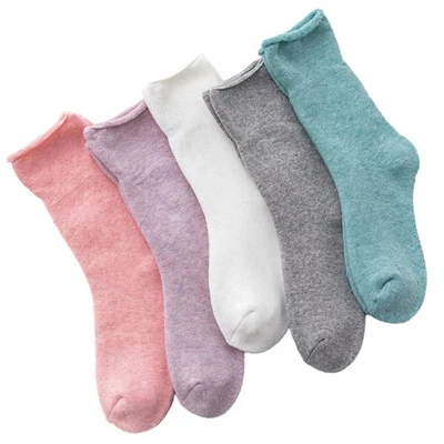  5 Pairs Mid-length Stockings, Soft and Comfortable Trendy Socks Women - Image 1 of 4