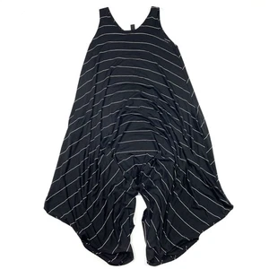 NoBlu Art To Wear Drape Tank Dress Black Stripes Lagenlook Size Medium Large M/L - Picture 1 of 6