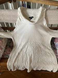 XL Woman’s Cable Knit And Ribbed Cream Sweater In XL. - Picture 1 of 10
