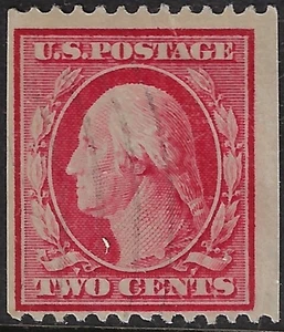 US 1909 Scott 349  used, CV$160. 2 c Carmine DL wmk, perf. 12 horiz.  (a7506a - Picture 1 of 3