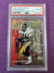 Jerome Bettis 1998 Topps Chrome #3 Season's Best Refractor PSA 10 potenza e velocità - Foto 1 di 2