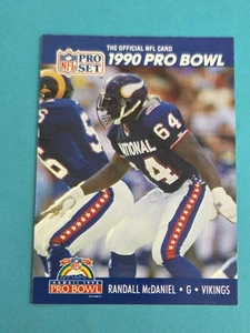1990 Pro Set #403 Randall McDaniel Minnesota Vikings FOOTBALL Card 3E - Foto 1 di 2