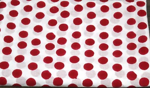 Red Polka Dot Printed Cotton Cloth Crafts Fabric Indian New Dressmaking Fabrics - Picture 1 of 9
