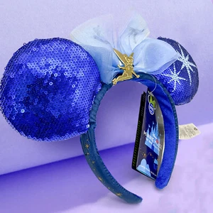 Disney Parks Mickey Ears Tinker Bell Shanghai Headband Peter Pan's Flight Blue - Picture 1 of 6