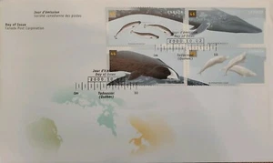 A) 2000, CANADA, NARVAL, BLUE WHALE, BOREAL WHALE, BELUGAS, FDC, MARINE FAUNA, Q - Picture 1 of 1