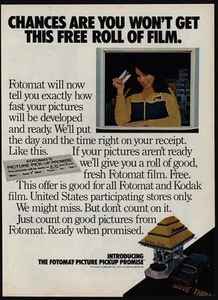 1977 FOTOMAT One-Day Drive-Up Film Processing Kiosk - Retro 1970's VINTAGE AD - Bild 1 von 1