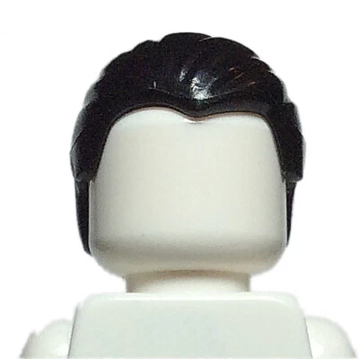 NEW LEGO - Figure Hair - Male - Combed - Black x 1 - Falcon Shazam Wayne Winston - Image 1 of 3
