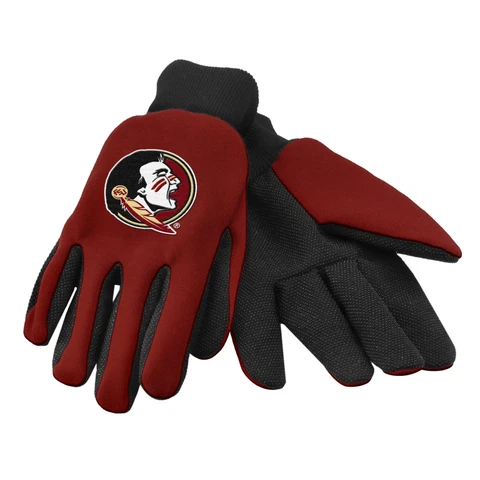 NCAA Florida State Seminoles Colored Palm Utility Gloves Maroon/Black Palm FOCO Cover