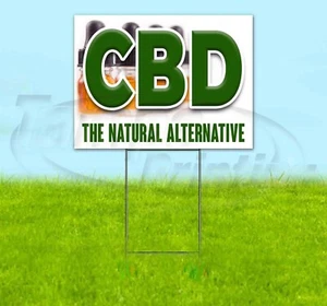 CBD THE NATURAL ALTERNATIVE 18x24 Yard Sign Corrugated Plastic Bandit Lawn USA - Picture 1 of 5