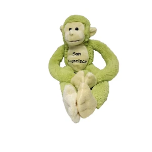 Peluche scimmia appesa suono realistico San Francisco ricamato verde festa 16" - Foto 1 di 10