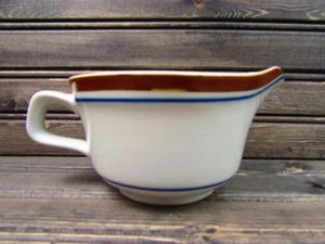Georgetown Floral by Salem Gravy Boat Brown Band Blue Rings b118 - Photo 1 sur 3