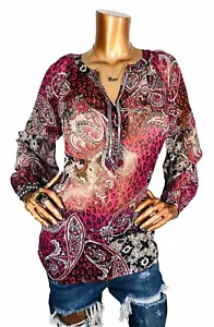 Chico’s 1 oder M Top Neu mit Etikett $ 64 transparent leicht Wgt Shell glänzend 1/2 Knopfleiste 3/4 Ärmel - Bild 1 von 11